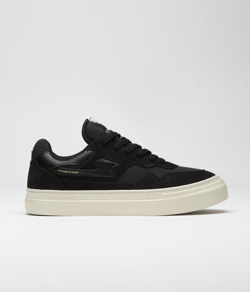 Stepney Workers Club Pearl S-Strike Nubuck Shoes in Black and Black