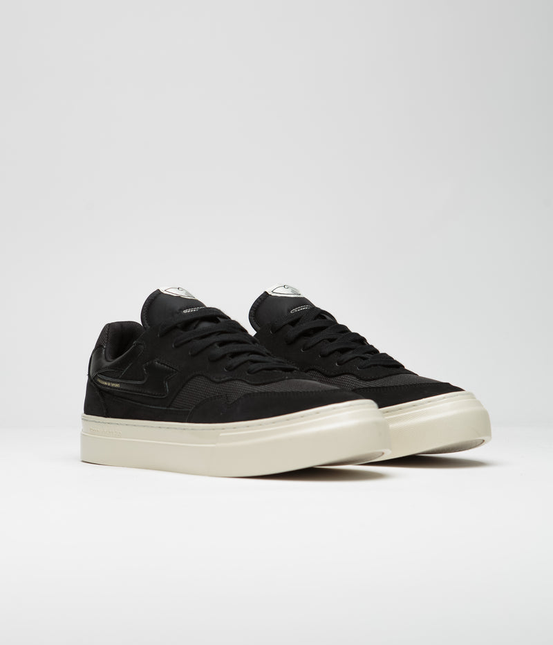 Stepney Workers Club Pearl S-Strike Nubuck Shoes in Black and Black