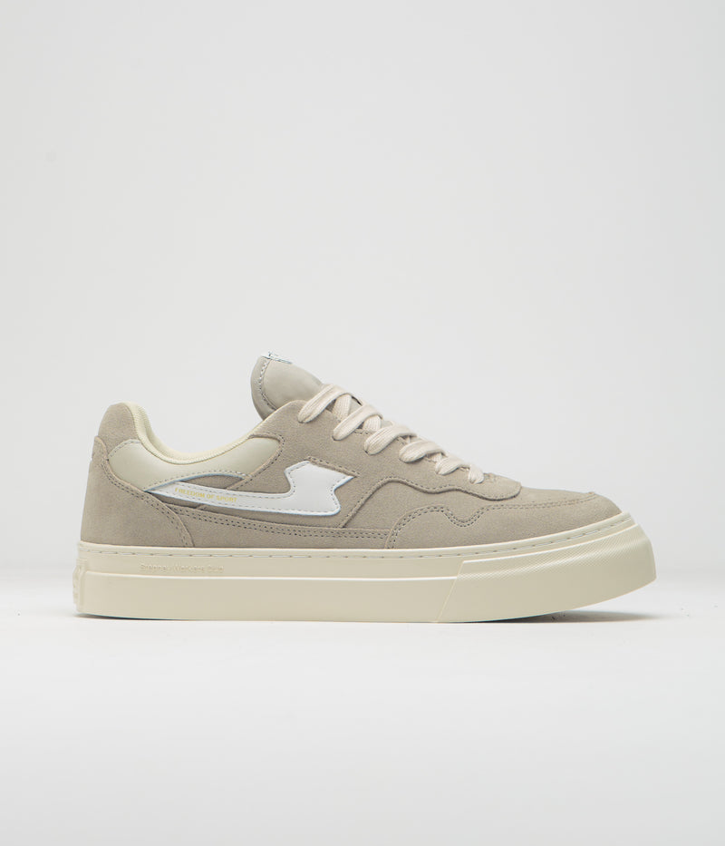 Stepney Workers Club Pearl S-Strike Suede Shoes in Light Grey and White
