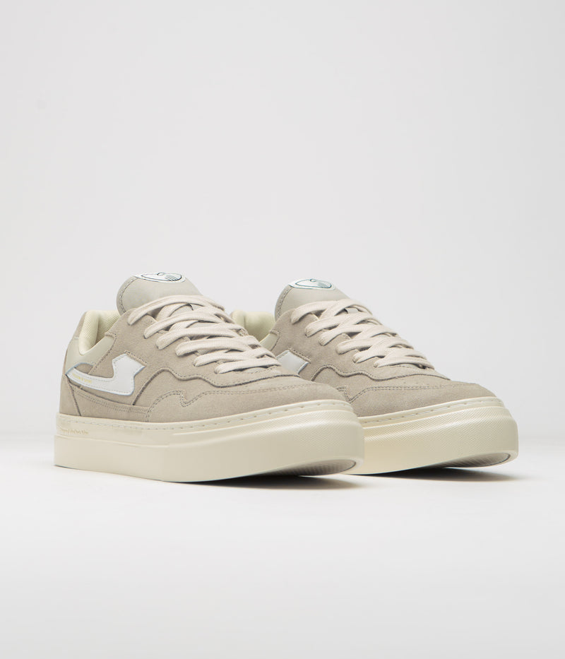 Stepney Workers Club Pearl S-Strike Suede Shoes in Light Grey and White