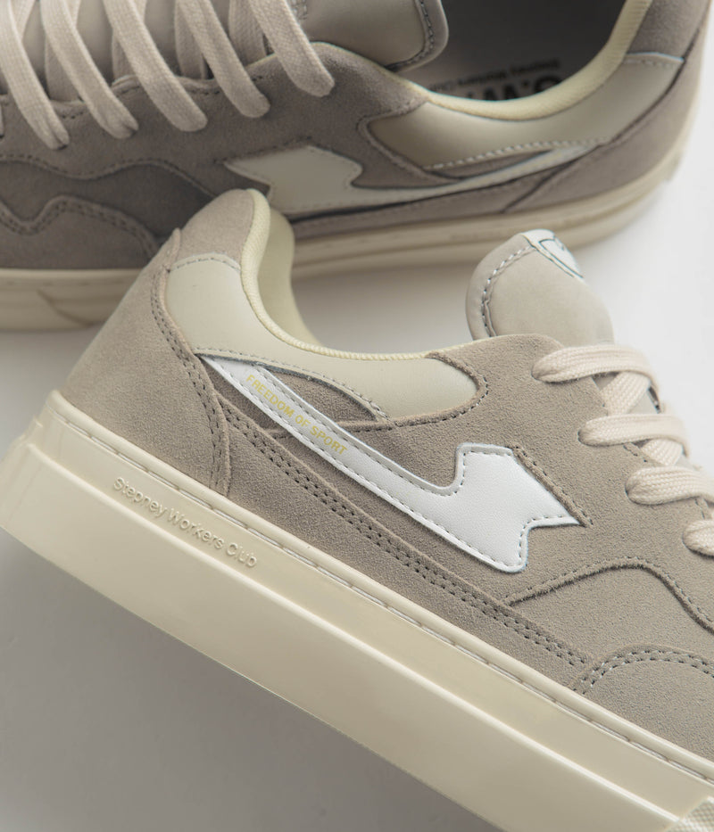 Stepney Workers Club Pearl S-Strike Suede Shoes in Light Grey and White
