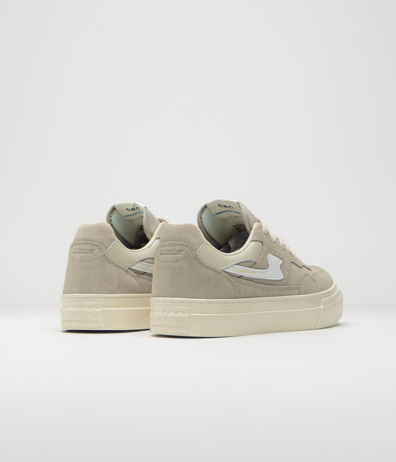 Stepney Workers Club Pearl S-Strike Suede Shoes in Light Grey and White