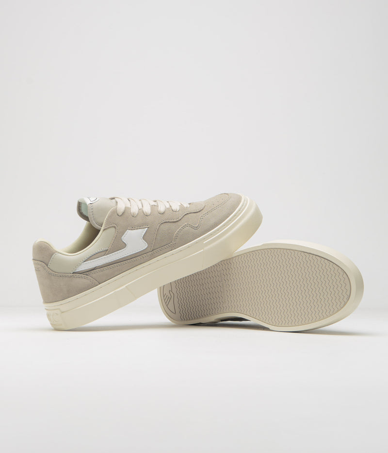 Stepney Workers Club Pearl S-Strike Suede Shoes in Light Grey and White