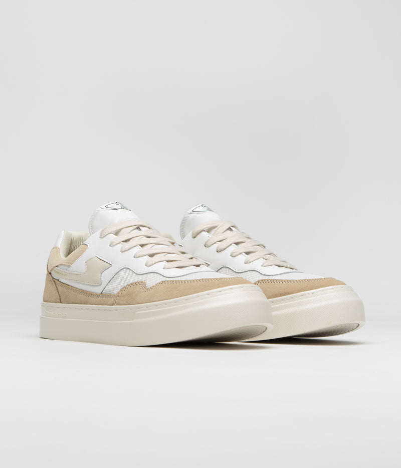 Stepney Workers Club Pearl S-Strike Suede Shoes in White and Earth