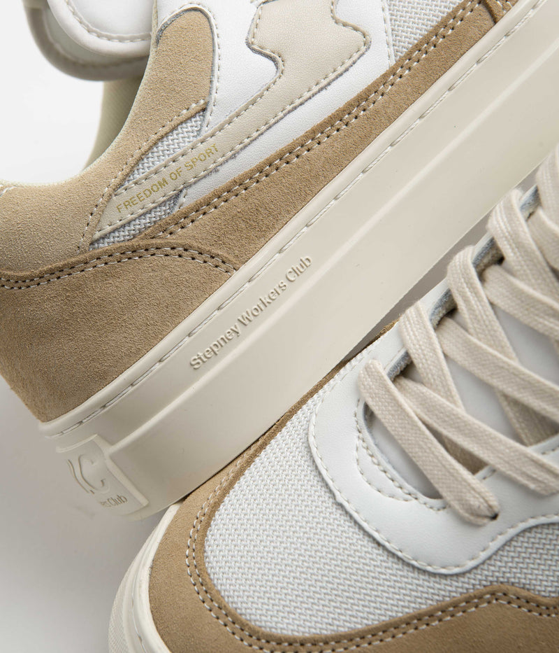 Stepney Workers Club Pearl S-Strike Suede Shoes in White and Earth