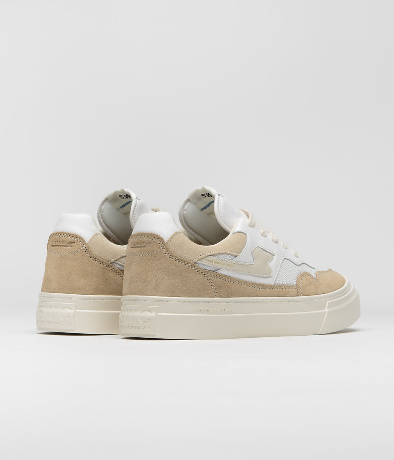 Stepney Workers Club Pearl S-Strike Suede Shoes in White and Earth