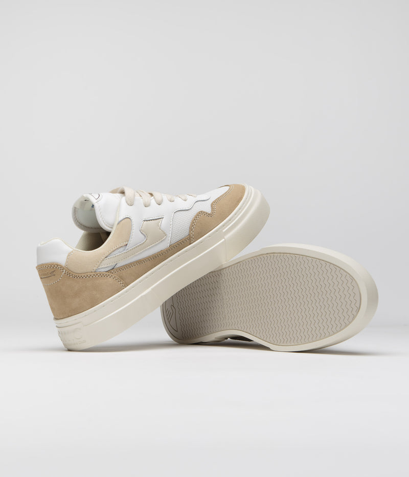 Stepney Workers Club Pearl S-Strike Suede Shoes in White and Earth