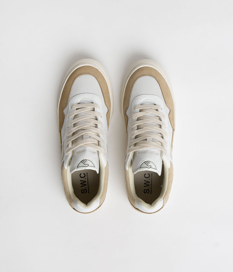 Stepney Workers Club Pearl S-Strike Suede Shoes in White and Earth