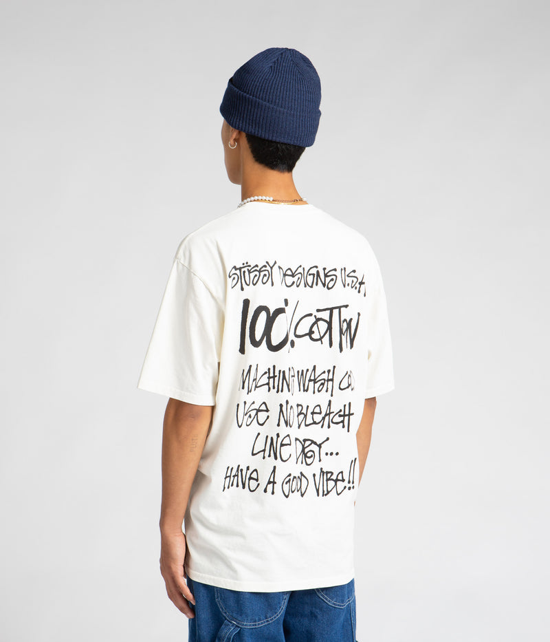 Stussy 100% Pigment Dyed T-Shirt in Natural