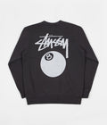 Stussy 8 Ball Pigment Dyed Crewneck Sweatshirt in Black