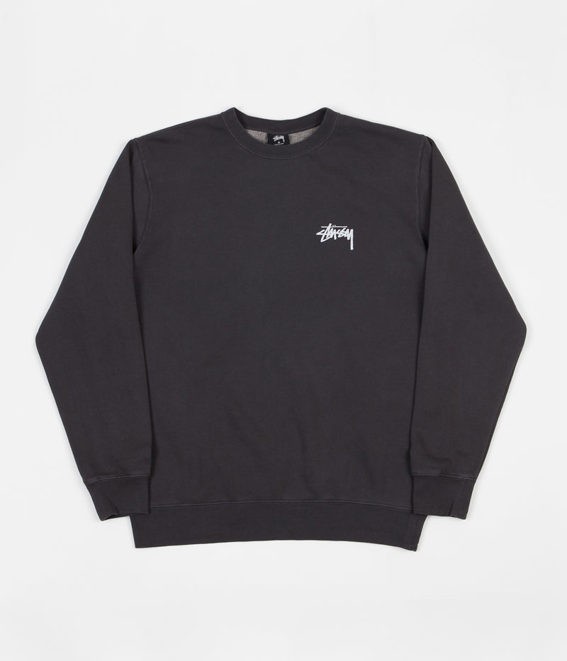 Stussy 8 Ball Pigment Dyed Crewneck Sweatshirt in Black