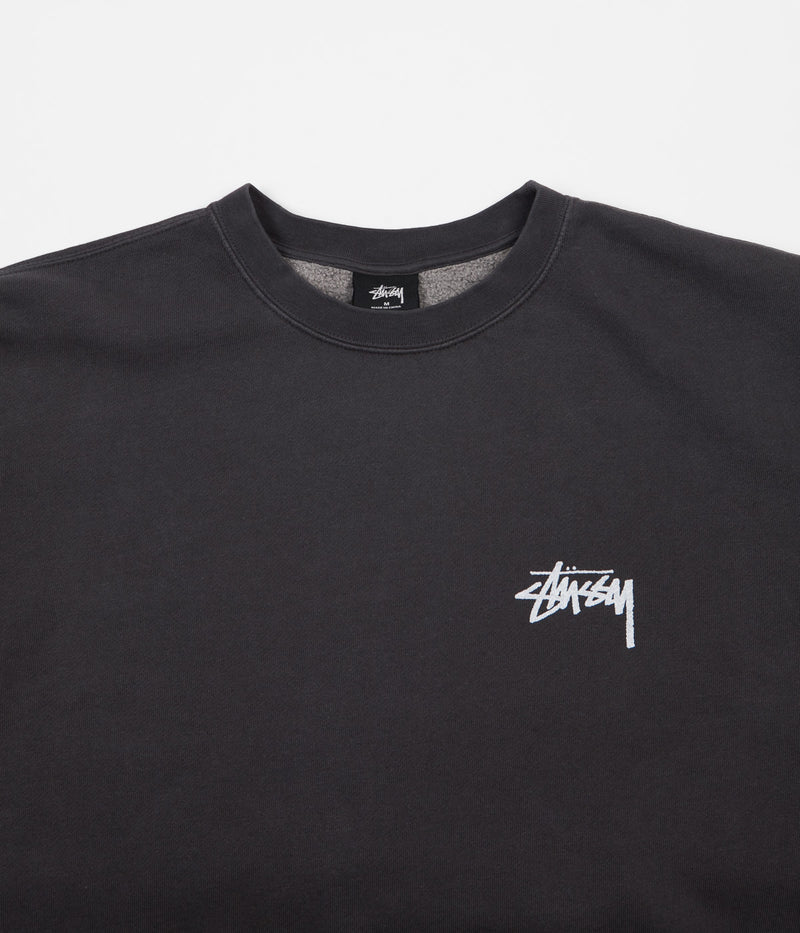 Stussy 8 Ball Pigment Dyed Crewneck Sweatshirt in Black