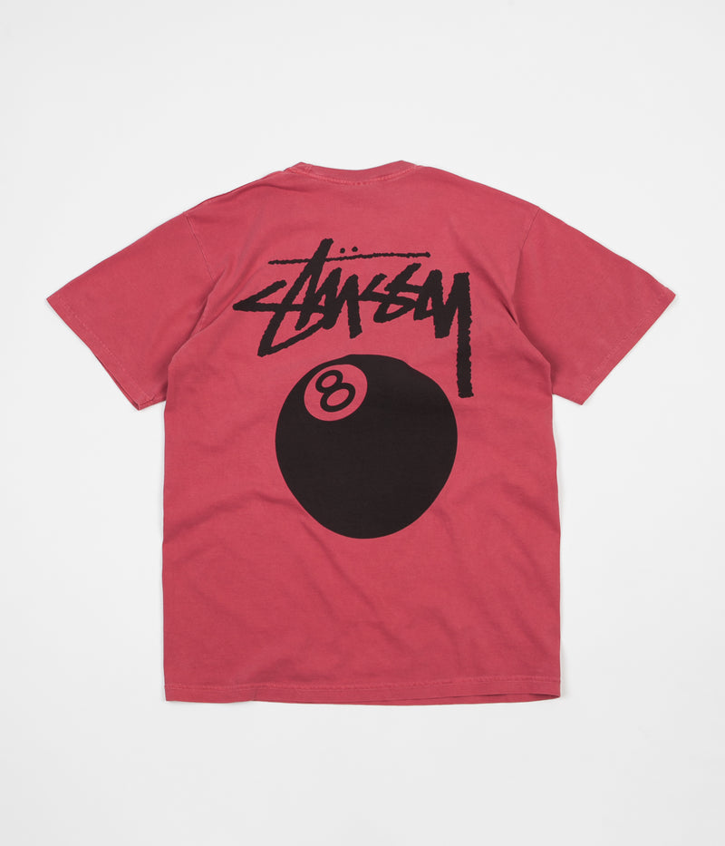 Stussy 8 Ball Pigment Dyed T-Shirt in Raspberry