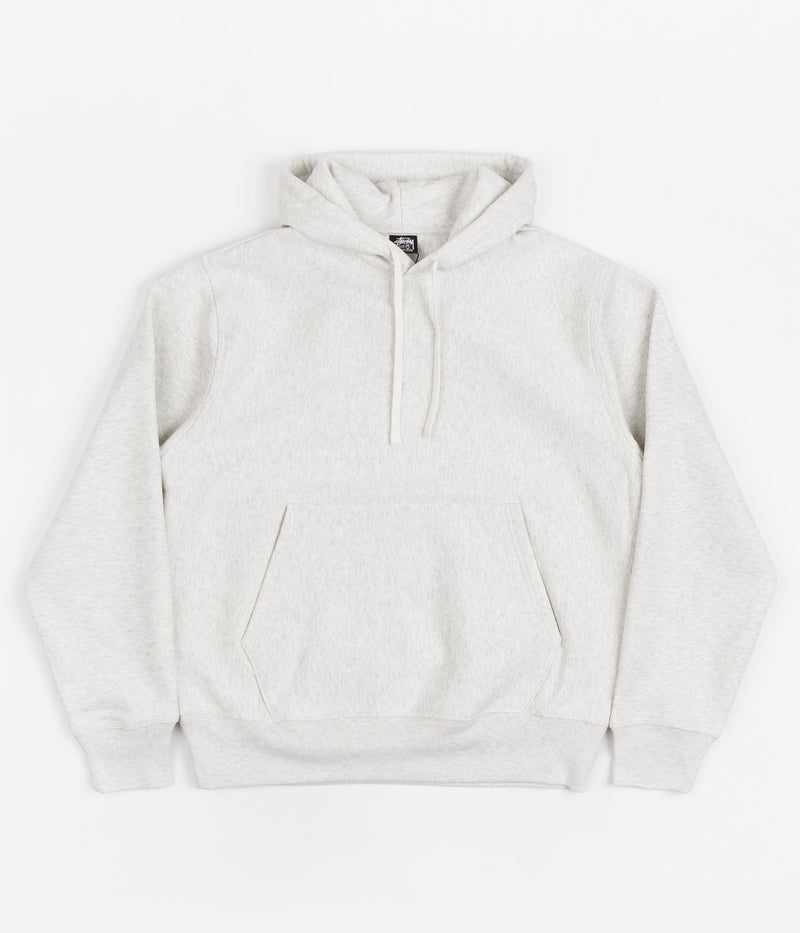 Stussy Back Hood Applique Hoodie in Ash Heather