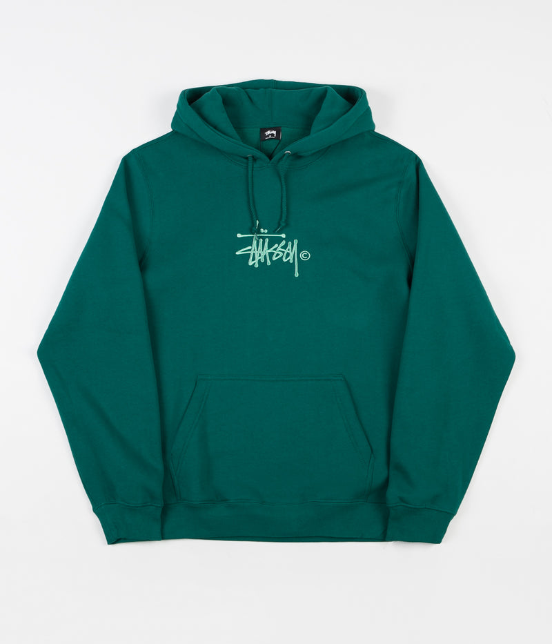 Stussy Basic Copyright Applique Hoodie in Green