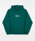 Stussy Basic Copyright Applique Hoodie in Green
