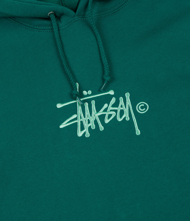 Stussy Basic Copyright Applique Hoodie in Green