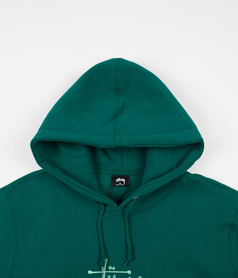 Stussy Basic Copyright Applique Hoodie in Green
