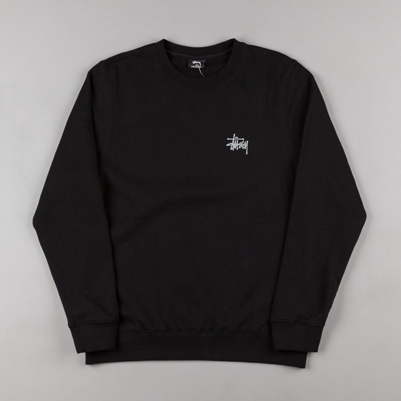 Stussy Basic Crewneck Sweatshirt in Black and Grey