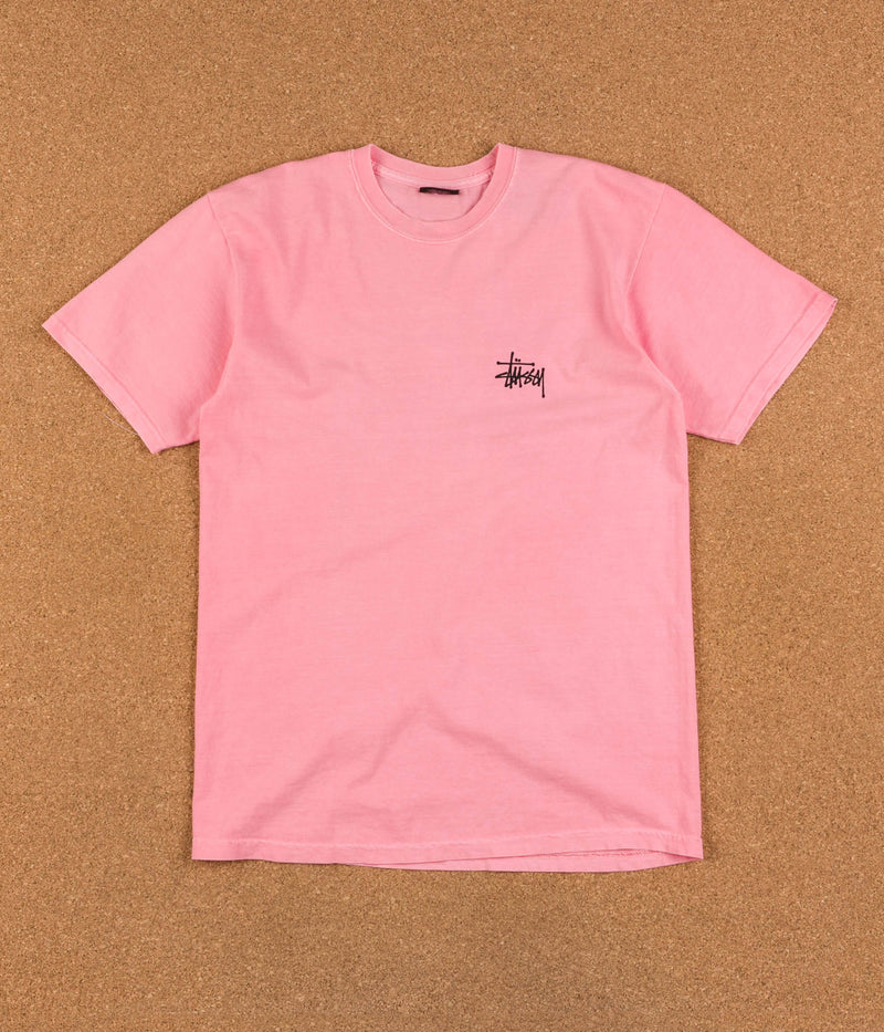 Stussy Basic Pigment Dyed T-Shirt in Pink