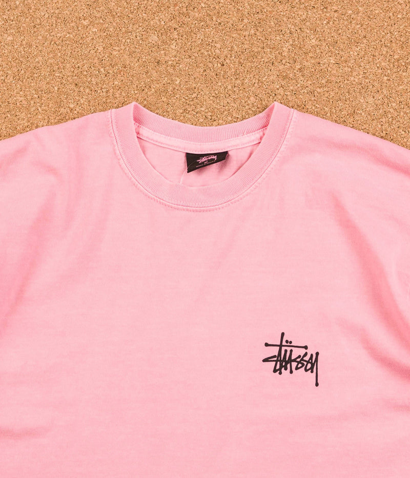 Stussy Basic Pigment Dyed T-Shirt in Pink