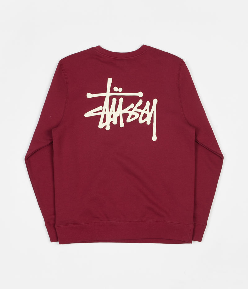 Stussy Basic Stussy Crewneck Sweatshirt in Wine