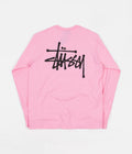 Stussy Basic Stussy Long Sleeve T-Shirt in Pink