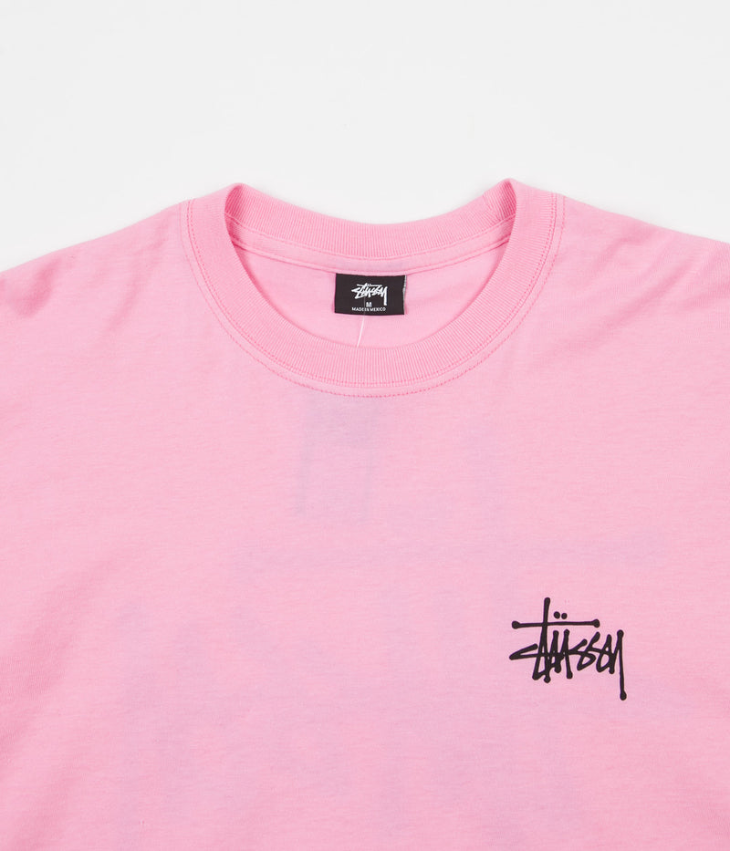 Stussy Basic Stussy Long Sleeve T-Shirt in Pink