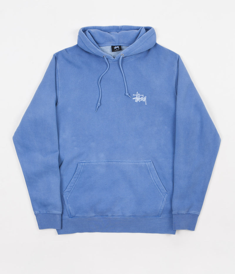 Stussy Basic Stussy Pigment Dyed Hoodie in Blue