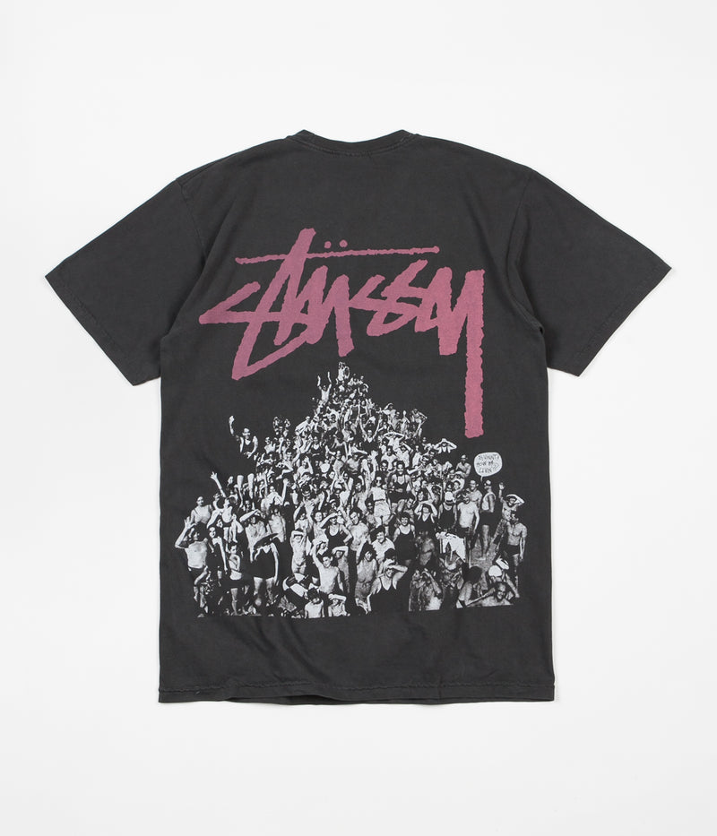 Stussy Beach Mob Pigment Dyed T-Shirt in Black and Pink