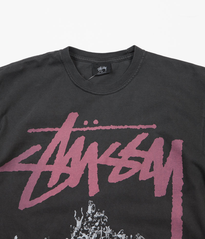 Stussy Beach Mob Pigment Dyed T-Shirt in Black and Pink