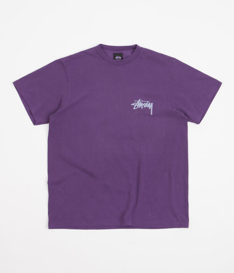 Stussy Big League Pigment Dyed T-Shirt in Purple