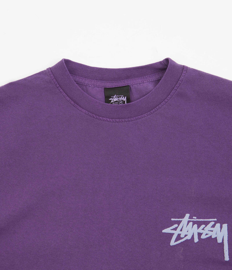 Stussy Big League Pigment Dyed T-Shirt in Purple