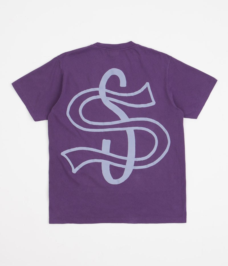 Stussy Big League Pigment Dyed T-Shirt in Purple