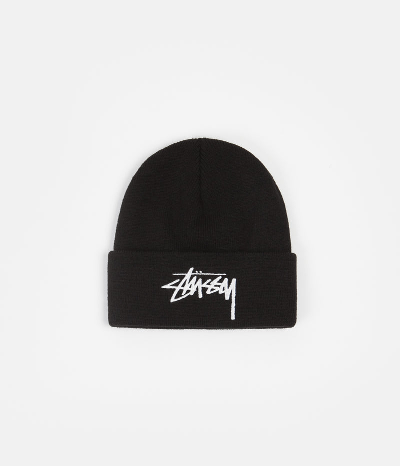 Stussy Big Stock Cuff Beanie in Black