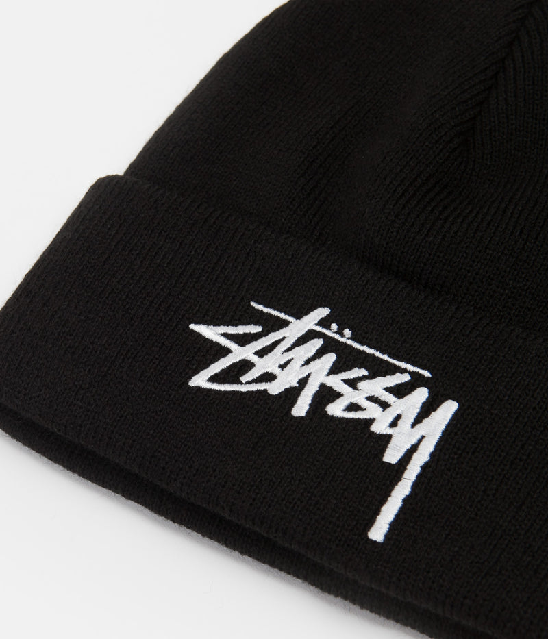 Stussy Big Stock Cuff Beanie in Black