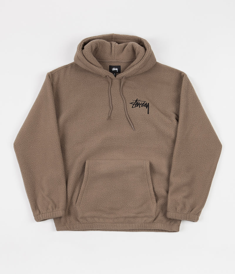 Stussy Bronson Polar Fleece Hoodie in Taupe