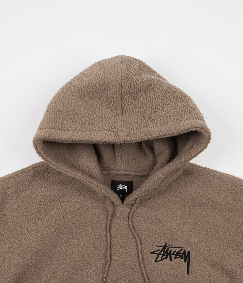 Stussy Bronson Polar Fleece Hoodie in Taupe
