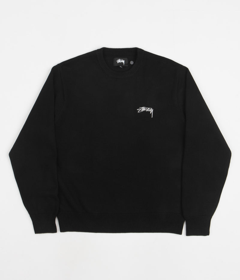 Stussy Care Label Crewneck Sweatshirt in Black