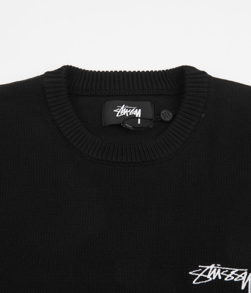Stussy Care Label Crewneck Sweatshirt in Black
