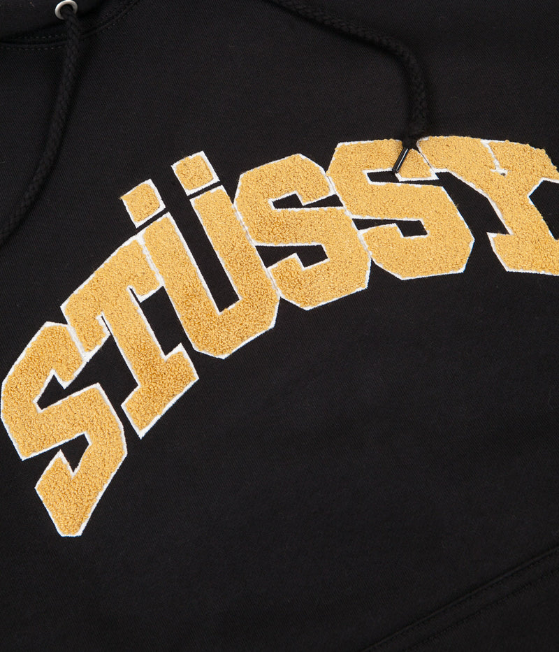 Stussy Chenille Arch Applique Hoodie in Black
