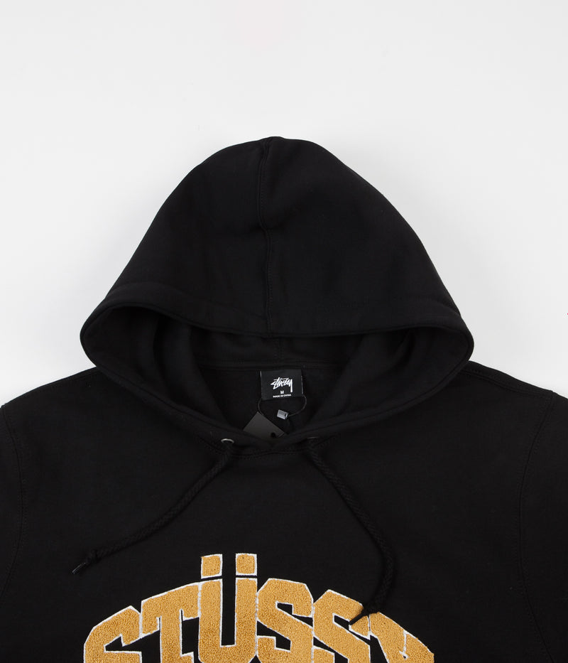Stussy Chenille Arch Applique Hoodie in Black