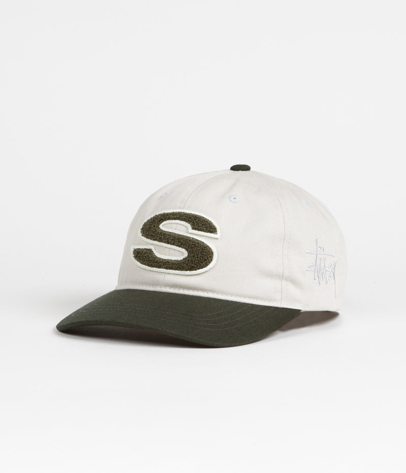 Stussy Chenille S Low Pro Cap in Bone