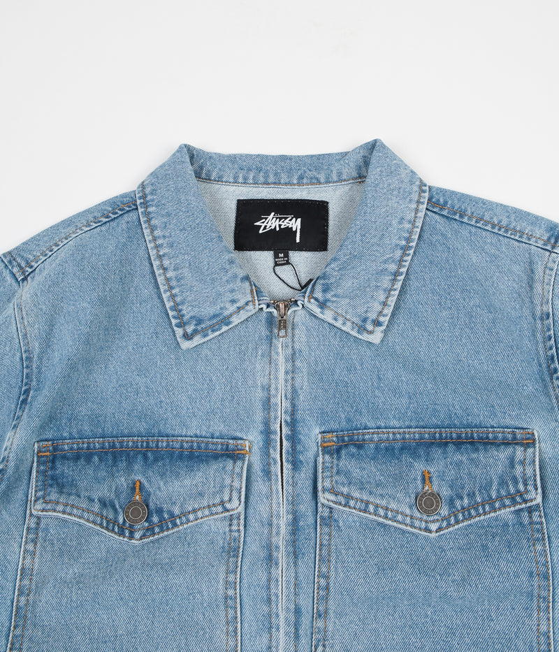 Stussy Denim Garage Jacket in Light Blue