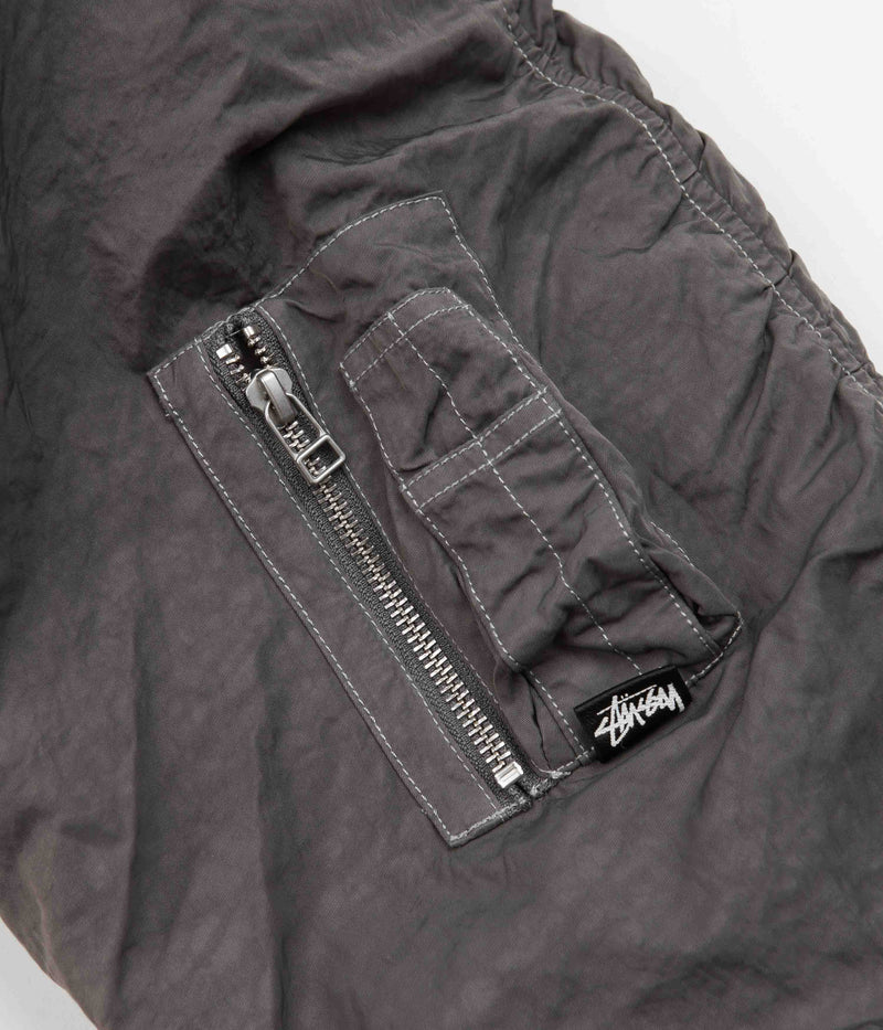 Stussy Dyed Nylon Bomber Jacket in Charcoal