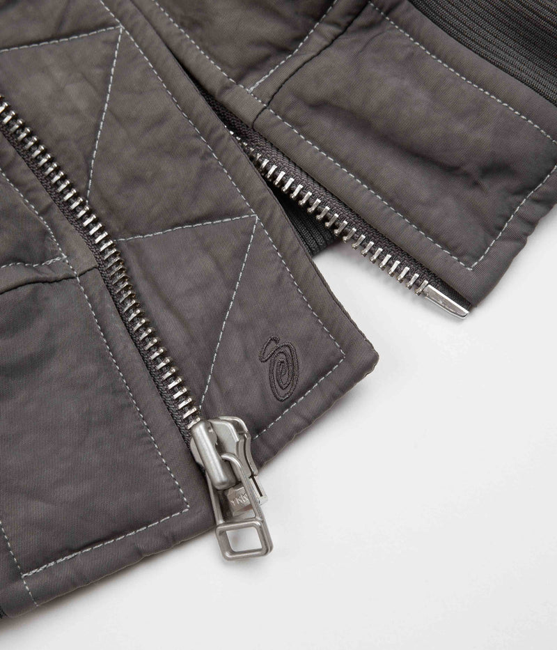 Stussy Dyed Nylon Bomber Jacket in Charcoal