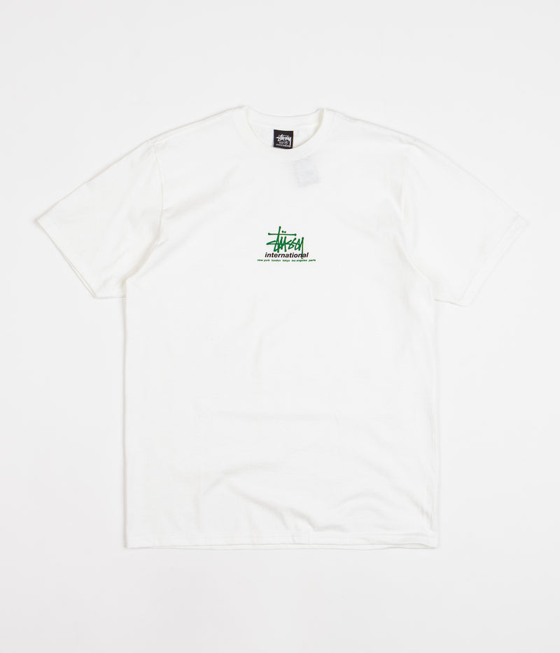 Stussy International T-Shirt in White and Green