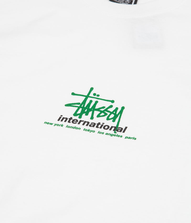 Stussy International T-Shirt in White and Green