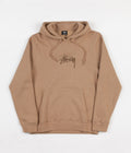 Stussy New Stock Applique Hooded Sweatshirt in Light Brown