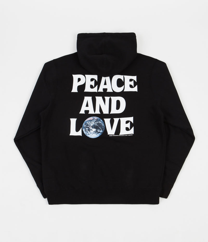 Stussy Peace & Love Hoodie in Black
